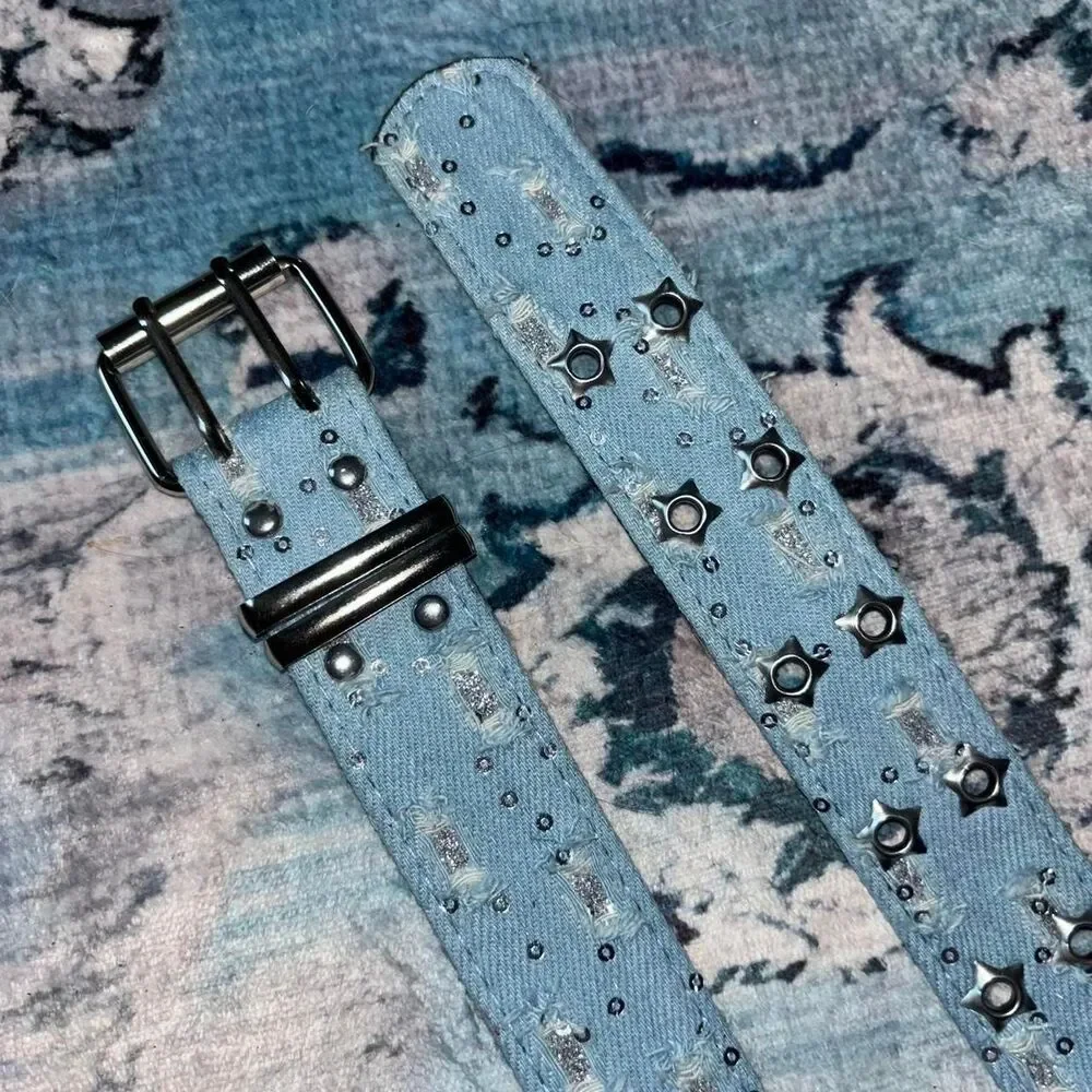 Unbranded Women's Blue and Silver Belt